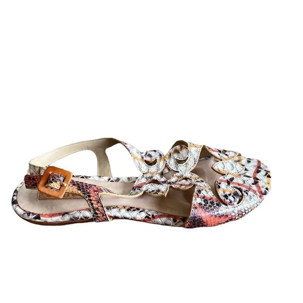Snakeskin Schutz Leather Sandals Size 8